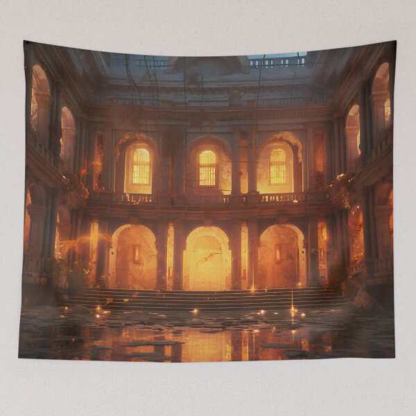 Item preview, Ancient Building Illuminated by Digital Twilight designed and sold by oanaunciuleanu.