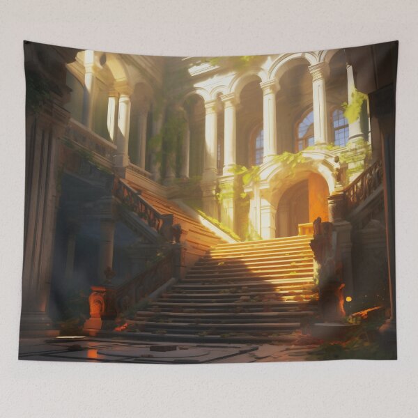 Item preview, Ancient Building Illuminated by Digital Twilight designed and sold by oanaunciuleanu.