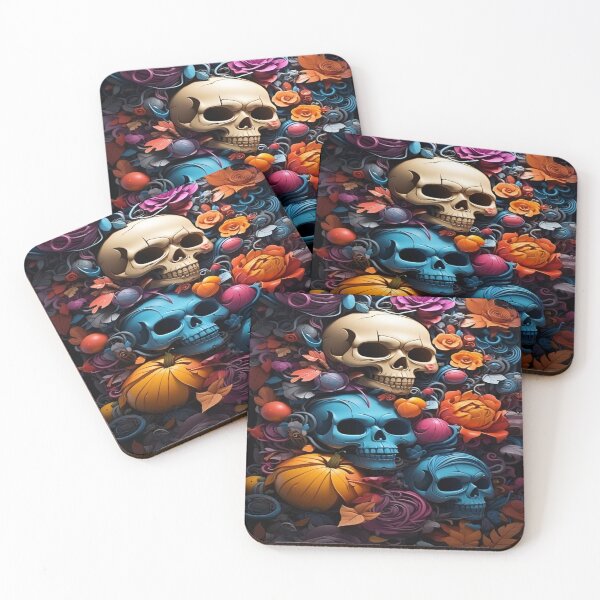 Item preview, Skull design full colors roses leaves designed and sold by Stickerlion.