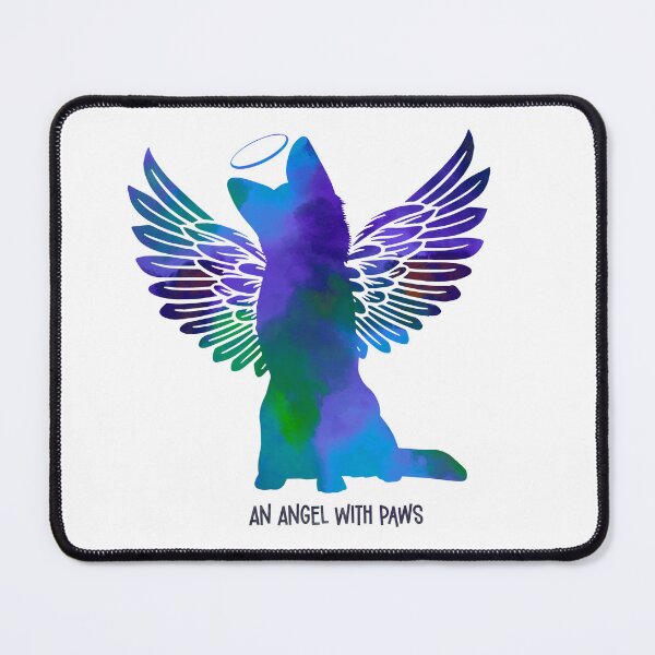 Item preview, German Shepherd Angel Wings Rainbow Bridge Pet Loss keepsakes designed and sold by ElizInspires.