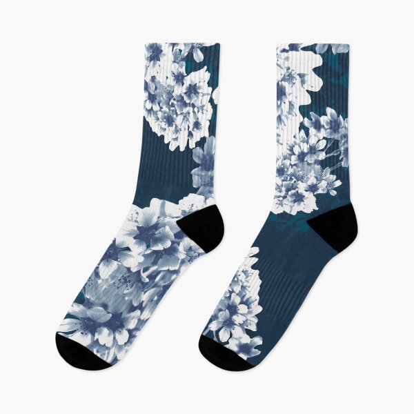 Item preview, floral, flower, leaves, tropical, summer print, swimwear pattern, watercolors, blue, navy designed and sold by mintdiamond21.