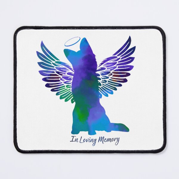 Item preview, German Shepherd Angel Wings Rainbow Bridge Pet Loss keepsakes designed and sold by ElizInspires.