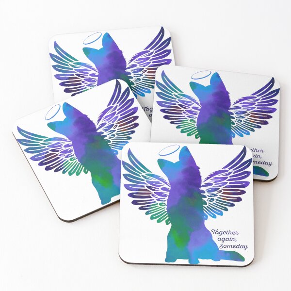 Item preview, German Shepherd Angel Wings Rainbow Bridge Pet Loss keepsakes designed and sold by ElizInspires.