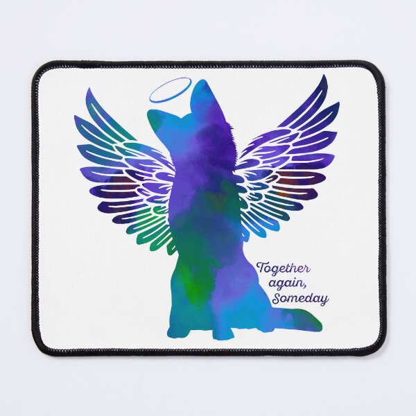 Item preview, German Shepherd Angel Wings Rainbow Bridge Pet Loss keepsakes designed and sold by ElizInspires.