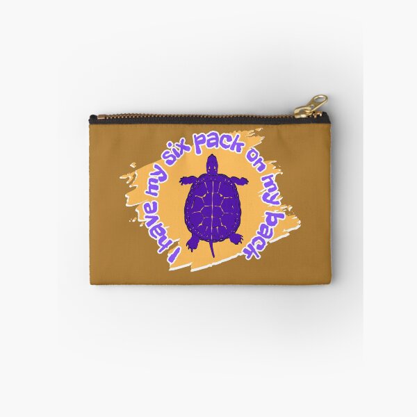 Item preview, I have my six pack on my back - blue turtle on an orange background designed and sold by SplashTastic.