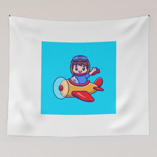 Item preview, Young Aviator's Adventure: Boy Flying a Cartoon Plane designed and sold by hjian8219.