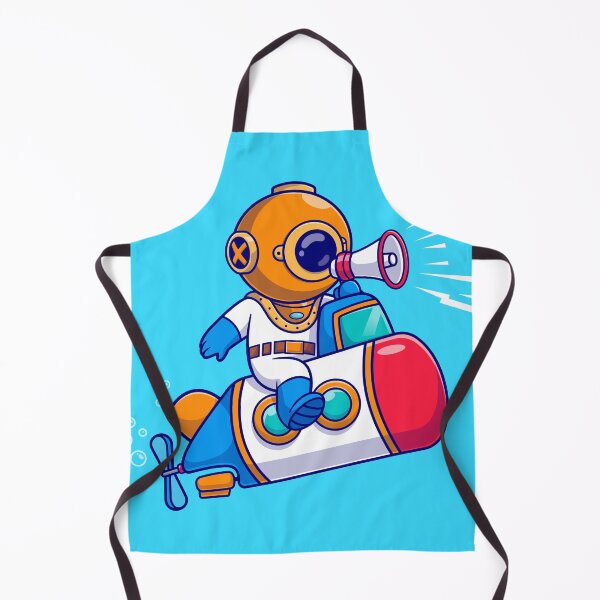 Item preview, Underwater Explorer: Cute Diver with Submarine and Megaphone designed and sold by hjian8219.