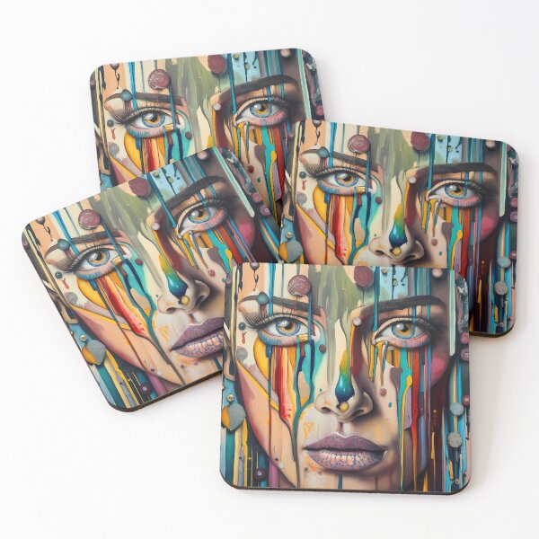 Item preview, Art in women face, sticker art designed and sold by sfwArt.