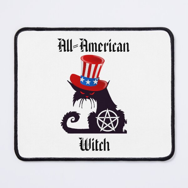 Item preview, All-American Witch, A Surly Black Cat Wearing Uncle Sam Hat and Displaying a Pentagram designed and sold by WinterTempest.