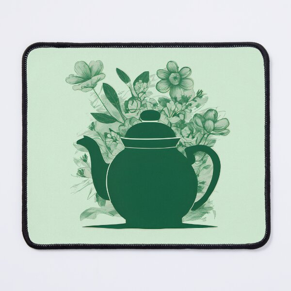 Item preview, Pot with green tea and flowers - gift for tea drinkers and nature lovers designed and sold by patterncrow.