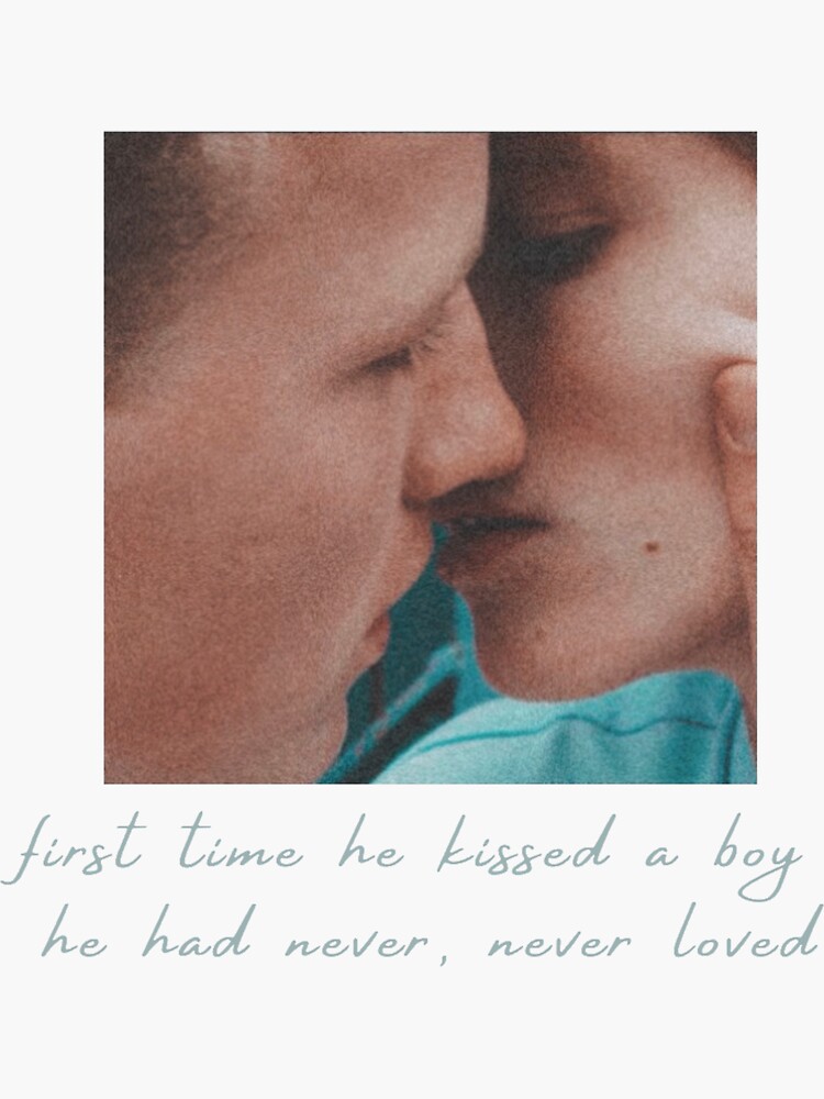 First Kiss Lyrics Gay love  Sticker for Sale by JustAnotherBee