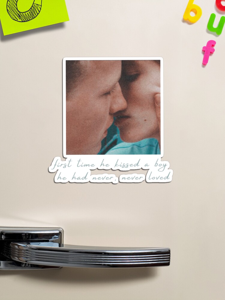 First Kiss Lyrics Gay love  Sticker for Sale by JustAnotherBee