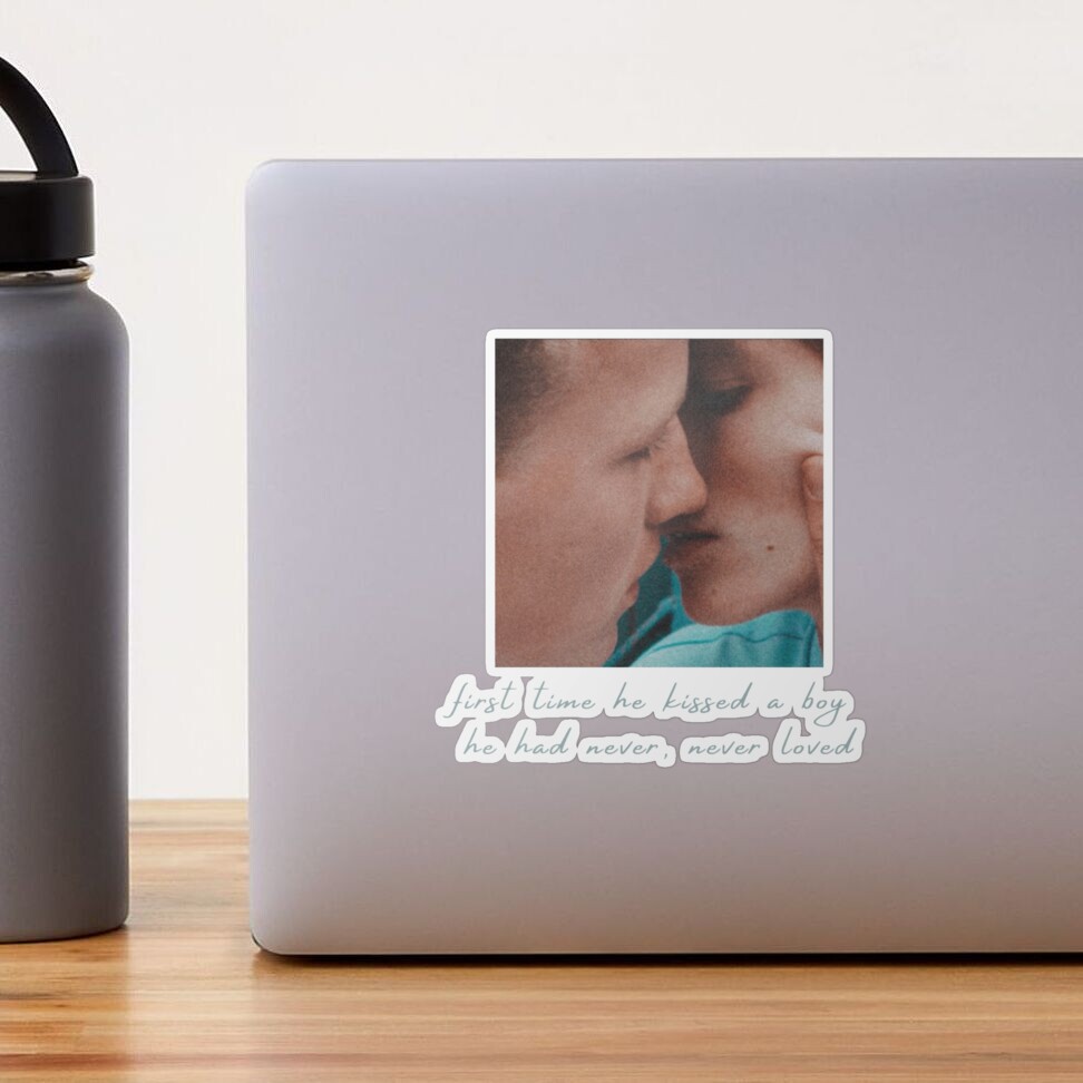 First Kiss Lyrics Gay love  Sticker for Sale by JustAnotherBee