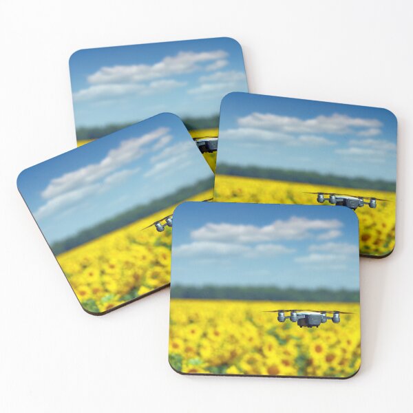 Item preview, The drone is flying over the sunflower field summertime designed and sold by goceris.