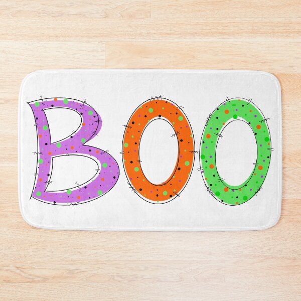 Item preview, Halloween BOO tipografía Doodle Word - Púrpura Naranja Negro Lima Verde Lunares designed and sold by zanydoodles.