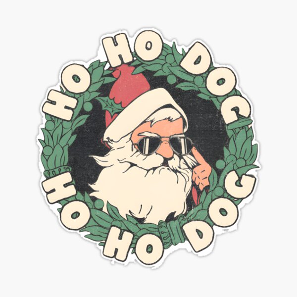 Sticker for Sale mit Ho Ho Dog Christmas Dabbing Santa von SunFlyDesign