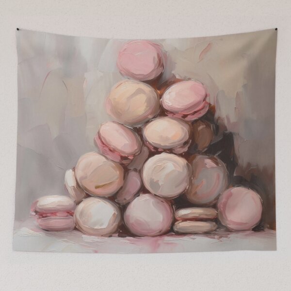 Item preview, Coquette aesthetic vintage painting of macaroons designed and sold by Coquette Art.