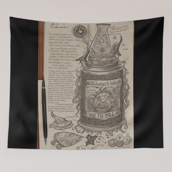 Item preview, Potion Recipe Bluerpint Witch Junk Book designed and sold by Yellowriversss.
