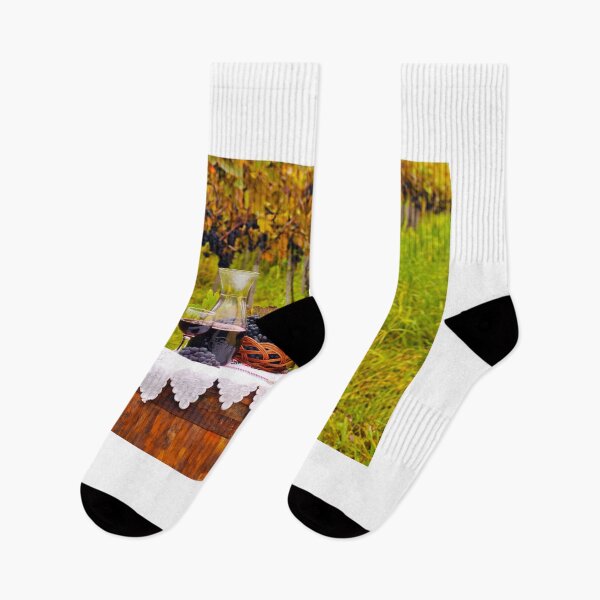 Item preview, Red wine and grape in vineyard autumn season designed and sold by goceris.