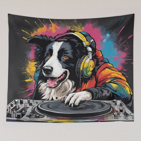 Item preview, Border Collie Sheep Dog DJ Mixing Decks designed and sold by Ameiva-Apparel.