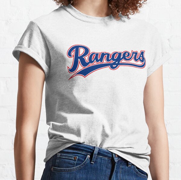 Texas Rangers Big Logo Flag T-Shirt - Gray