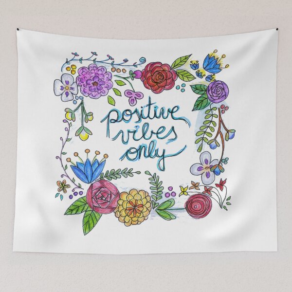 Item preview, Positive Vibes Only Floral Motivation Design designed and sold by HighArtDesigns.