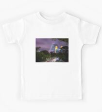 Sydney Harbour Bridge at Night with Light Trails - Long Exposure Photograph with vibrant and vivid colours Kids Tee