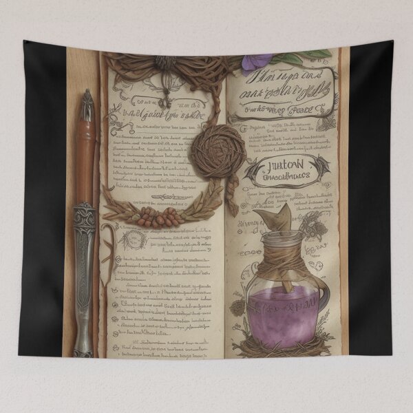 Item preview, Witch Old Book Texture Page Potion Recipe designed and sold by Yellowriversss.