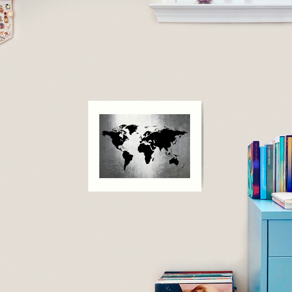 World Map Metal Art Print