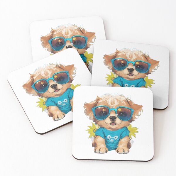 Item preview, Beautiful clipart of a colorful dog wearing sunglasses designed and sold by Vegasstickers.