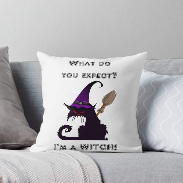 Item preview, What do you expect? I'm a Witch - Black Cat in Witch Hat Holding Broom designed and sold by WinterTempest.