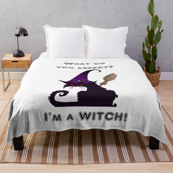 Item preview, What do you expect? I'm a Witch - Black Cat in Witch Hat Holding Broom designed and sold by WinterTempest.