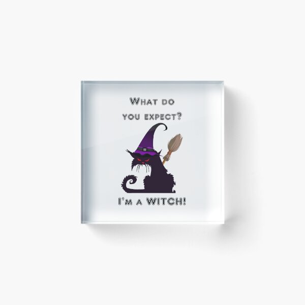 Item preview, What do you expect? I'm a Witch - Black Cat in Witch Hat Holding Broom designed and sold by WinterTempest.