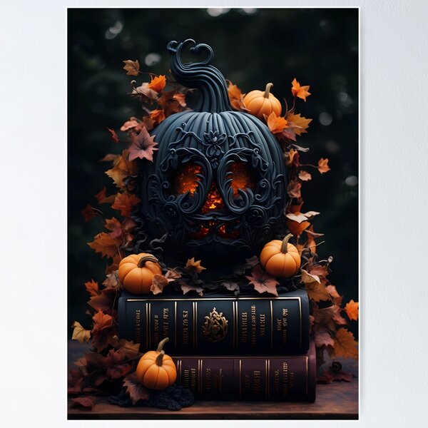 Item preview, evil pumpkin cottage dark academia gothic cottagecore decor designed and sold by Mehak  Khan.