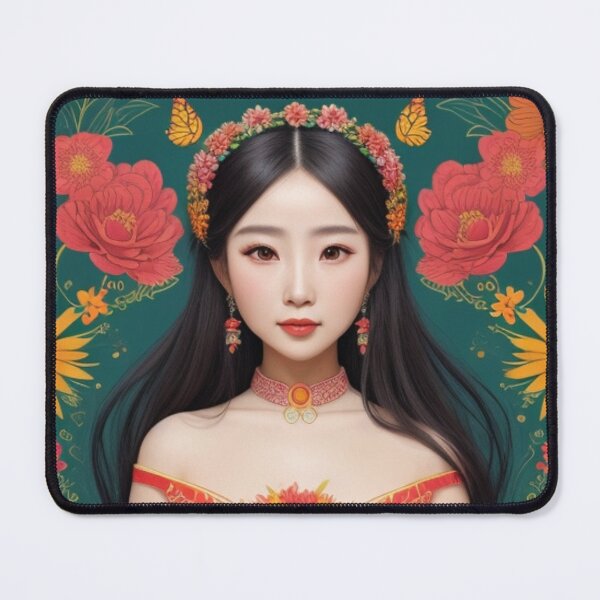 Item preview, Boho Chinese woman floral mandala designed and sold by Starry night Cherry blossom.