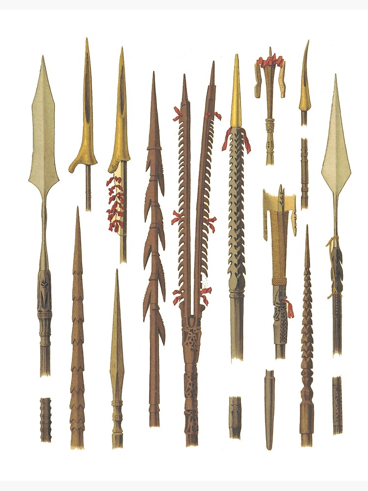 African spears and weapons for fishing Photographic Print by