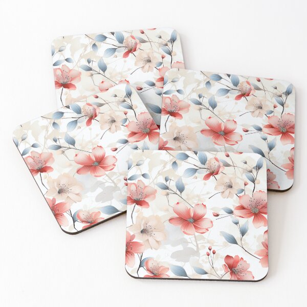 Item preview, Delicate Flowers Intertwining with Soft Leaves designed and sold by TheFrenchVegan.