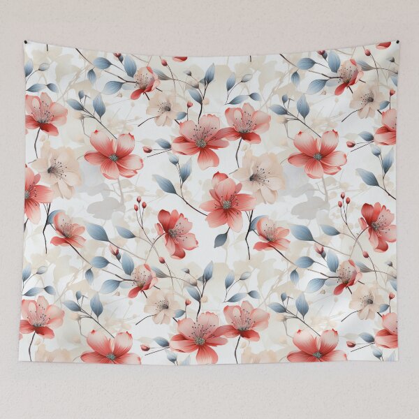 Item preview, Delicate Flowers Intertwining with Soft Leaves designed and sold by TheFrenchVegan.