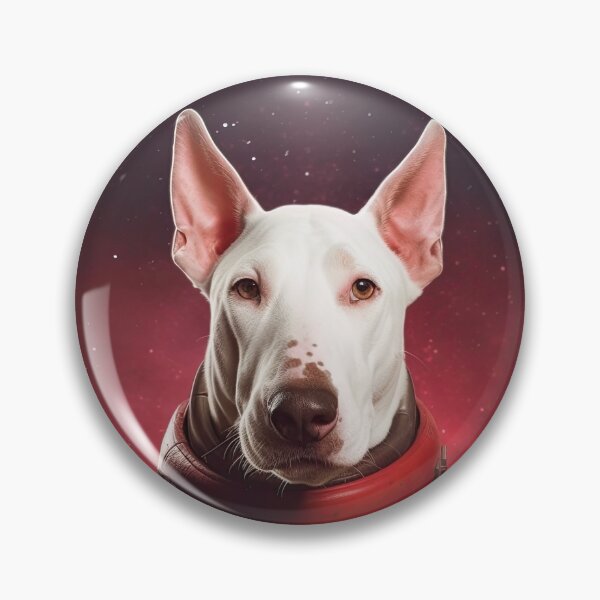 Item preview, portrait of a bull terrier dog in a spacesuit against the background of space designed and sold by JoBlack1.