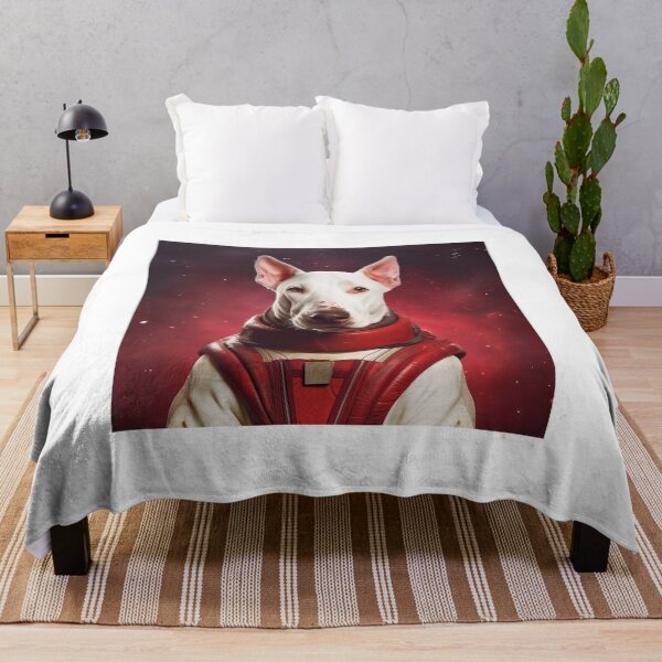 Item preview, portrait of a bull terrier dog in a spacesuit against the background of space designed and sold by JoBlack1.