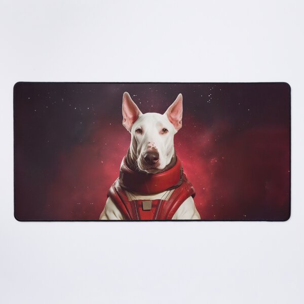 Item preview, portrait of a bull terrier dog in a spacesuit against the background of space designed and sold by JoBlack1.