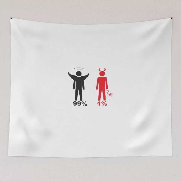 Item preview, Man 99% Angel 1% Devil designed and sold by retromoomin.