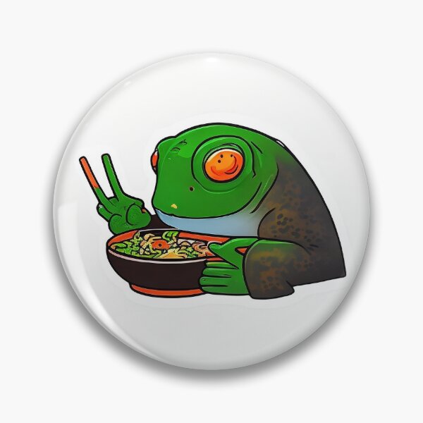 Item preview, frog eating ramen sticker designed and sold by Tape2Sticker.