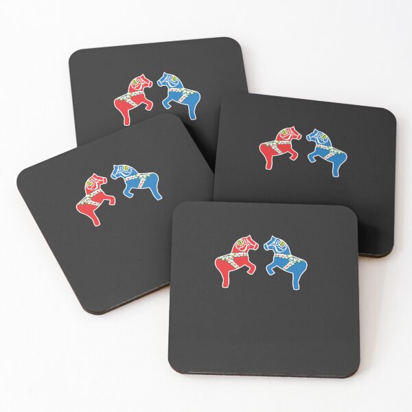 Item preview, Dalahästar Dala Horses Red And Blue designed and sold by MyahChu.