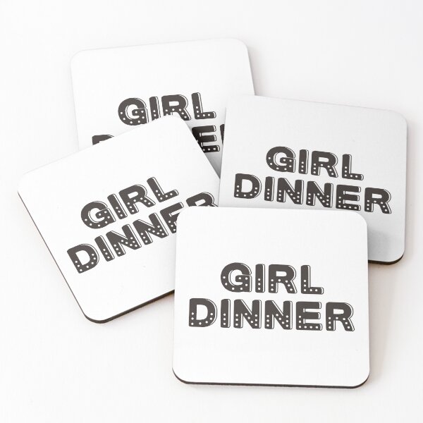 Item preview, girl dinner - black dotty text design designed and sold by EmeraldeaArt.