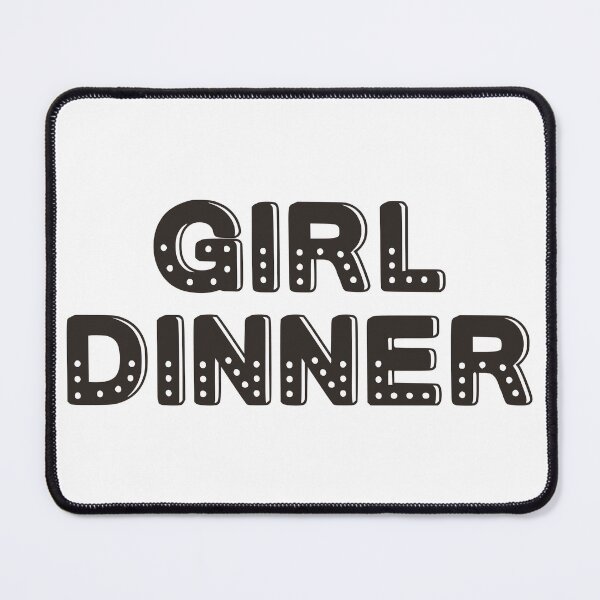 Item preview, girl dinner - black dotty text design designed and sold by EmeraldeaArt.