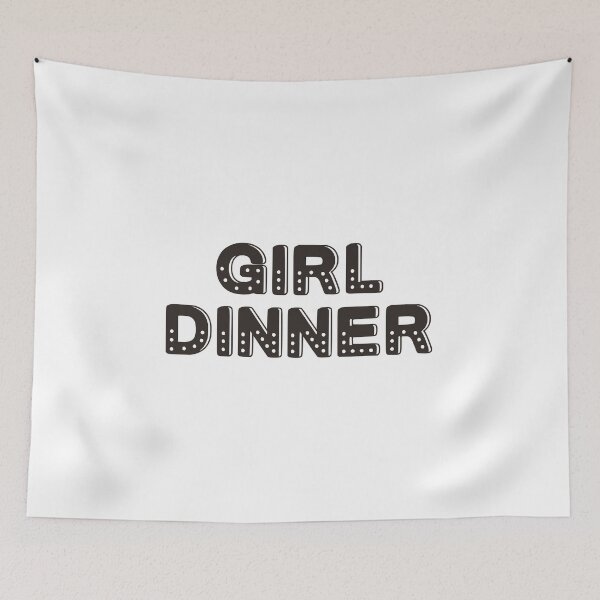 Item preview, girl dinner - black dotty text design designed and sold by EmeraldeaArt.