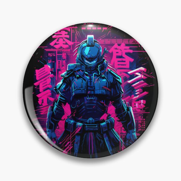 Artikelvorschau, Japanischer Cyberpunk-Samurai (schwarz) entworfen und verkauft von Wrapta.