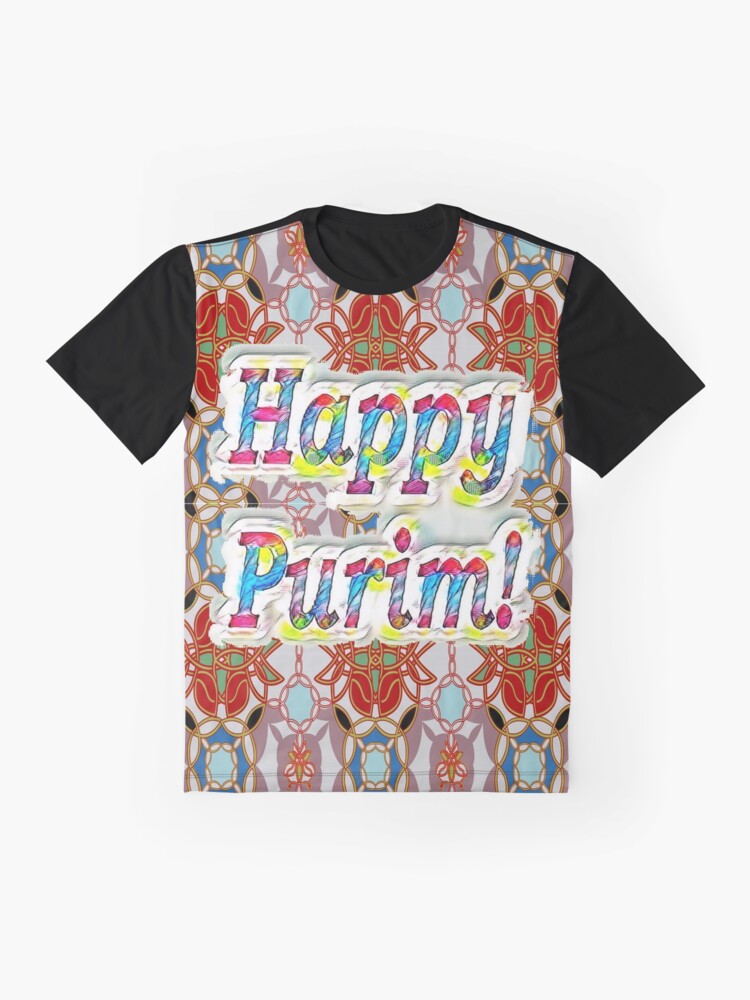 Alternate view of Happy Purim! pattern Graphic T-Shirt