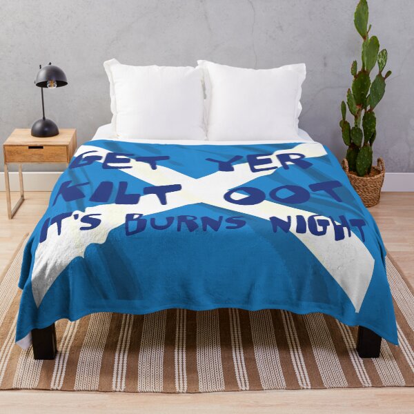 Item preview, Get Yer Kilt Oot Its Burns Night Blue Text With Saltire designed and sold by taiche.